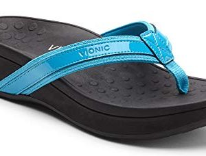 Vionic Women's Pacific High Tide Toepost Sandals - Ladies Mid Heel Flip Flops