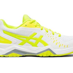 ASICS Women's Gel-Challenger Court Shoes, 9M, White/Safety Yellow