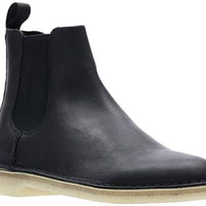 CLARKS Men's Desert Peak Chelsea Boot, Black Leather, 12 M US