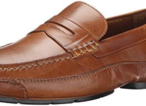 Rockport Men's Luxury Cruise Penny Tan Loafer 10.5 W (EE), Tan (Beige with Black Outsole), 10.5 W