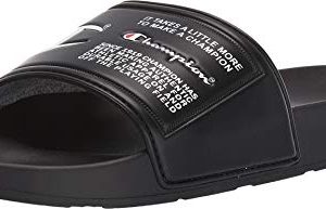 Champion Ipo Jock Mens Black Synthetic Slides Slip On Sandals
