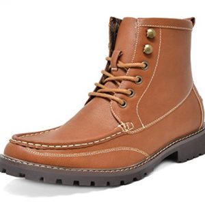 Bruno Marc Men's Brown Motorcycle Boots Dress Oxford Boots Stone