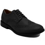 Nautica Men's Dress Shoes Wingtip, Lace Up Oxford Business Casual-Miles-Black Burnished-9.5