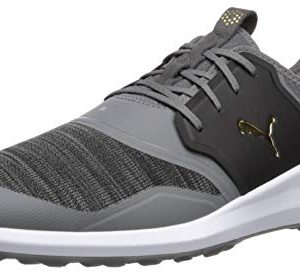 Puma Golf Men's Ignite Nxt Lace Golf Shoe, Quiet Shade Team Gold-Puma Black