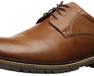 Rockport Men's Marshall Plain Toe Oxford Cognac Leather, 11 W US, 11 W US