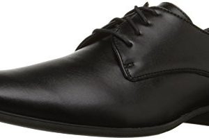 Calvin Klein Men's Brodie Oxford Shoe, Black Burnished Dress Calf