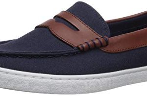 Cole Haan Men's Nantucket Loafer, Blazer Blue Textile/Chestnut Leather