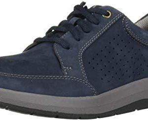 CLARKS Men's Shoda Walk Waterproof Sneaker, Navy Nubuck