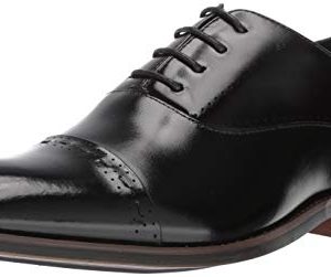STACY ADAMS Men's Barris Cap-Toe Lace-Up Oxford, Black