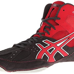 Asics Men's Cael V6.0 Wrestling Shoe,Charcoal/Fire Red/Silver