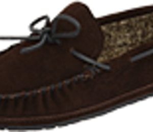 Minnetonka Men's Casey Slipper Chocolate Suede