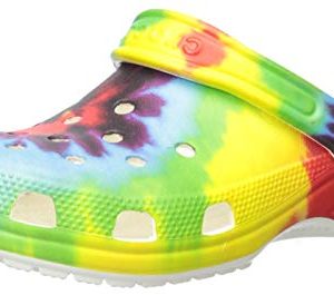 Crocs Kids' Classic Tie-Dye Graphic Clog | Casual Water or Beach Shoe