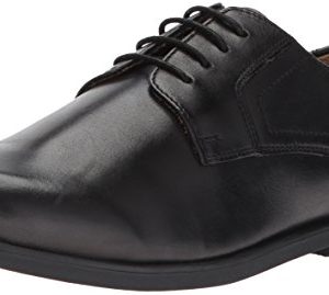 Florsheim Kids Boys' Midtown Plain Oxford Jr, Black, featuring genuine leather uppers, memory foam insole, and slip-resistant rubber sole for ultimate comfort and style