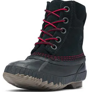 Sorel Boys' Youth Cheyanne II Lace Chukka Boot, Black, Mountain red