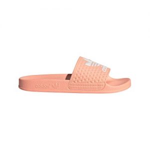 adidas Originals Adilette Sneaker, White/Glow Pink