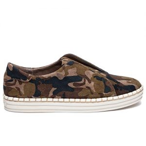 j/slides Women's Karla Sneaker Green Camo Suede