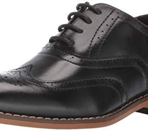 STACY ADAMS Boys' Dunbar Wingtip Oxford, Black