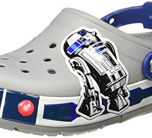 Crocs Kids' Crocband Lights Clog, light grey