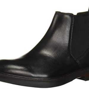 CLARKS Men's Paulson Up Chelsea Boot, Black Leather