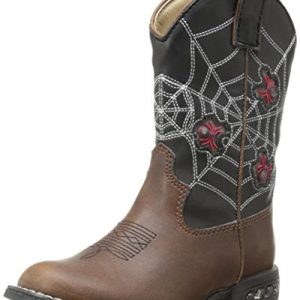 Roper Light Up Spiders Western Boot (Toddler/Little Kid),Brown/Black