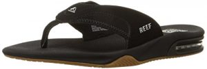 Reef Men's Fanning Flip Flop, BLACK/SILVER
