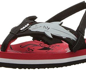 Reef Boy's Little Ahi Shark Sandals, Red Shark