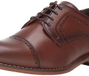 STACY ADAMS Boys' Dickinson Cap-Toe Oxford, Cognac