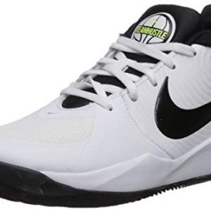 Nike Unisex-Kid's Team Hustle D 9 (GS) Sneaker, White/Black - Volt