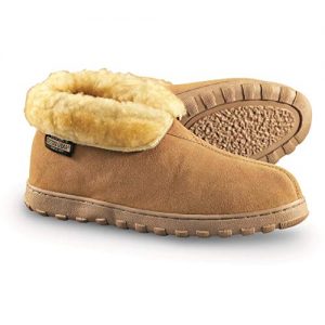 Guide Gear Men's Suede Bootie Slippers, Cinnamon