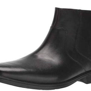 CLARKS Men's Tilden Zip II Waterproof Boot Ankle, Black Leather