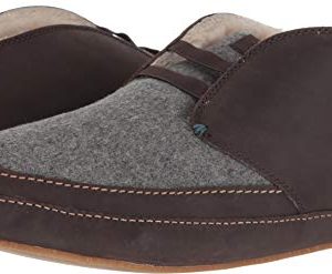 OLUKAI Men's Moloa Slipper Mid Dark Roast/Dark Roast