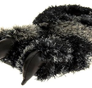 Dunlop Mens Black Faux Fur Monster Claws Novelty Slippers