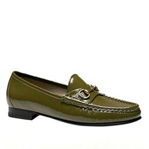 Gucci Women's Olive Green Patent Leather Horsebit Loafer