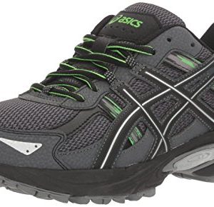 ASICS Men's Gel-Venture 5 Trail Runner, Carbon/Silver/Green Gecko