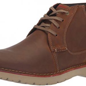 Clarks Men's Vargo Mid Ankle Boot, Dark Tan Leather