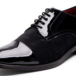 Carlos Santana WEST Men's Designer Cap-Toe Tuxedo Oxford Wedding Dress Shoe