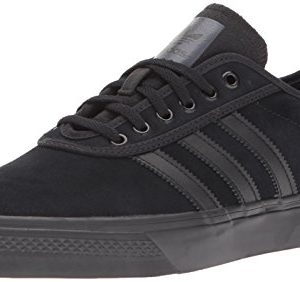 Adidas Originals Men’s Adiease Sneakers in black suede with classic 3 Stripes, designed for optimal skating performance and everyday wear.