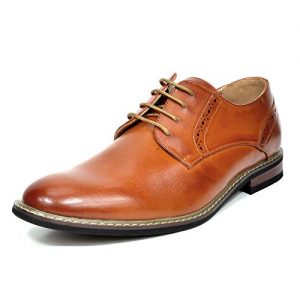 Bruno Marc Men's Prince-16 Brown Leather Lined Dress Oxfords Shoes