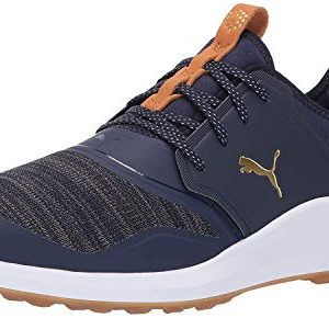Puma Golf Men's Ignite Nxt Lace Golf Shoe, Peacoat-puma Team Gold-puma White