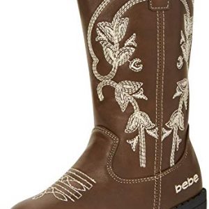 bebe Girls Western Cowboy Boot with Easy Side Zipper