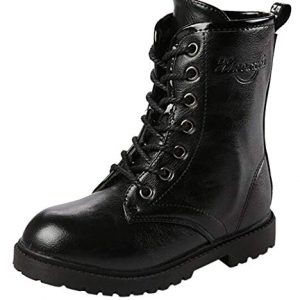 DADAWEN Boy's Girl's Waterproof Outdoor Combat Lace-Up Side Zipper