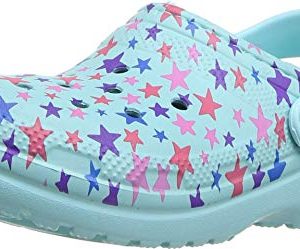 Crocs Kid's Classic Printed Lined Clog, Ice Blue