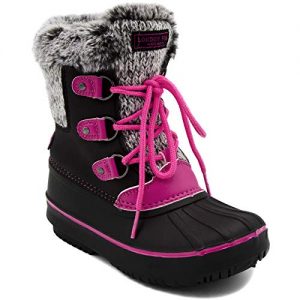 LONDON FOG Girls Tottenham Cold Weather Snow Boot BK/PK