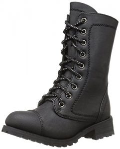 Gia Mia Dancewear Girls Classic Combat Boot, Black, 4C Medium