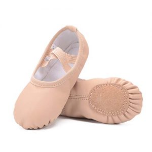 Ruqiji Leather Ballet Shoes for Girls/Toddlers/Kids/Women, Full Sole Leather Ballet