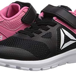 Reebok Girls' Rush Runner Alternate Closure Running Shoe, Black/Pink