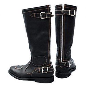 GJHYJK Mens Large Size Biker Boots Knee High