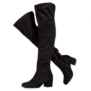 Paris-25 Women's Block Heel Pullon Over The Knee Boots