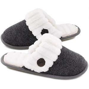 HomeTop Women’s Cute Fuzzy Knitted Memory Foam