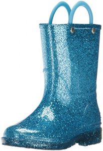 Western Chief Girls Glitter Rain Boot, Turquoise